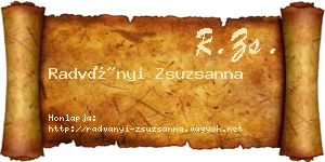 Radványi Zsuzsanna névjegykártya