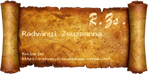 Radványi Zsuzsanna névjegykártya